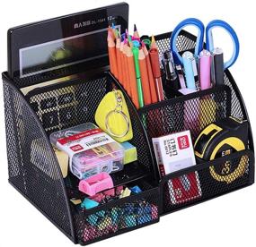 img 4 attached to 📚 Efficient Organization with MONBLA Mesh Multi-Functional Stationery Storage Organizer: The Perfect Office Solution