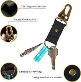 img 3 attached to Viperade Holder Carabiner Leather Keychain