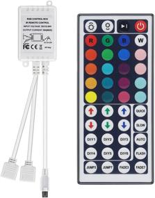 img 4 attached to 🔴 DUNZHITECH 2-Port 44 Keys RGB IR Remote Control: Ideal for DC12V-24V LED Strip Lights – Compatible with 5050 2835 3528 RGB LEDs