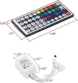 img 3 attached to 🔴 DUNZHITECH 2-Port 44 Keys RGB IR Remote Control: Ideal for DC12V-24V LED Strip Lights – Compatible with 5050 2835 3528 RGB LEDs