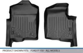 img 1 attached to 🏆 Custom Fit Floor Mats 1st Row Liner Set Black for 2011-2014 Ford F-150 - All Models by SMARTLINER