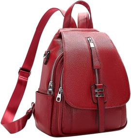 img 3 attached to 🎒 ALTOSY Women's Genuine Leather Convertible Backpack Purse - Crossbody Shoulder Bag with Buckle Flap