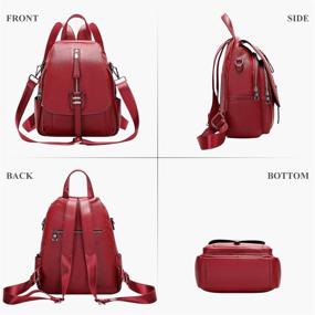 img 1 attached to 🎒 ALTOSY Women's Genuine Leather Convertible Backpack Purse - Crossbody Shoulder Bag with Buckle Flap