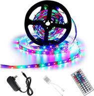 alenbrathy 16.4ft 12v flexible led light strip - waterproof rgb 300 units smd 5050 leds - perfect for home kitchen car bar - includes power adapter логотип