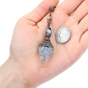 img 1 attached to 🔮 Jovivi Natural Aquamarine Healing Crystal Pendulums: Powerful Dowsing Divination Tool for Spiritual Energy & Chakra Healing with Hexagonal Pointed Cone Design