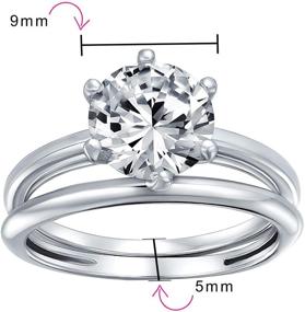 img 1 attached to 💍 Stunning 3CT Round Solitaire AAA CZ Wedding Band Ring Set - 14k Gold Plate Sterling Silver for Women