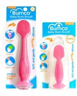 👶 baby bum brush, original applicator for diaper rash cream, soft silicone brush, unique gift + mini applicator with travel case, [pink + pink] logo