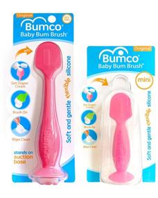 img 4 attached to 👶 Baby Bum Brush, Original Applicator for Diaper Rash Cream, Soft Silicone Brush, Unique Gift + Mini Applicator with Travel Case, [Pink + Pink]