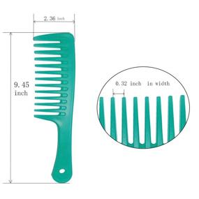 img 3 attached to 💇 4 Pcs Wide Tooth Comb: Perfect for Curly, Long, Wet Hair - Detangling Comb Large