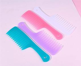 img 1 attached to 💇 4 Pcs Wide Tooth Comb: Perfect for Curly, Long, Wet Hair - Detangling Comb Large