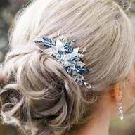 💍 exquisite casdre rhinestone bride wedding hair comb: silver leaf bridal hair piece with opal crystals - for women and girls logo