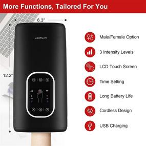 img 3 attached to 👐 Cordless Hand Massager Machine with Heat - Compression Air Pressure Point Therapy for Arthritis, Carpal Tunnel, Pain Relief & Hand, Wrist, Palm, Finger Massager (Black)