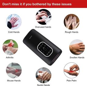 img 2 attached to 👐 Cordless Hand Massager Machine with Heat - Compression Air Pressure Point Therapy for Arthritis, Carpal Tunnel, Pain Relief & Hand, Wrist, Palm, Finger Massager (Black)