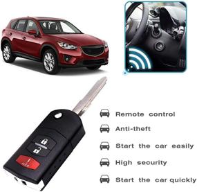 img 2 attached to 🔑 VOFONO 3-кнопочный пульт управления для автомобиля Mazda 2 2011-2015, Mazda 3 2010-2013, Mazda 5 2006-2015, CX-7 2007-2012, CX-9 2007-2015 (BGBX1T478SKE125-01) 315МГц.