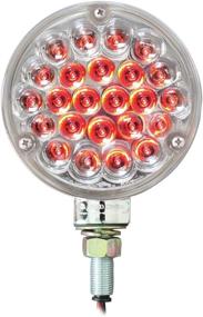 img 2 attached to 🔴 Grand General 78356 4-inch Red Pearl LED Sealed Pedestal Light with Clear Lens - Single Face