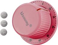 📚 usoway kitchen timer smart knob timer with adhesive, led flashing and high-decibel sound reminder - pink логотип