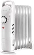 homeleader adjustable temperature mini oil filled heater - compact and slim space heater, electric personal heater with portable overheating protection - ideal for home and office - 700w, white logo