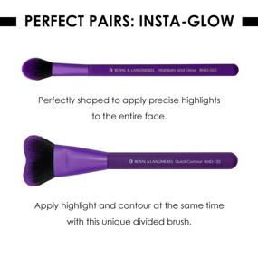 img 2 attached to 💜 Enhance Your Glow with MODA Perfect Pairs Insta-Glow Makeup Kit: Quick Contour and Highlight Brushes in Purple