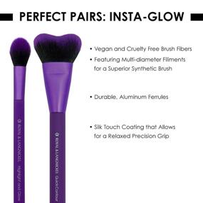 img 1 attached to 💜 Enhance Your Glow with MODA Perfect Pairs Insta-Glow Makeup Kit: Quick Contour and Highlight Brushes in Purple