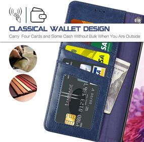 img 2 attached to Blue Arae Case for Samsung Galaxy S20 FE 5G - PU Leather Wallet Case with Stand Feature, Wrist Strap, and 4-Slots for ID & Credit Cards - 6.5 inch Compatible