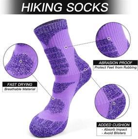 img 3 attached to 🧦 High-performance AII Merino Wool Hiking Socks for Women: 3-Pack Cushioned Crew Socks for Outdoor Walks and Hiking - Moisture-Wicking & Comfortable