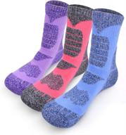 🧦 high-performance aii merino wool hiking socks for women: 3-pack cushioned crew socks for outdoor walks and hiking - moisture-wicking & comfortable logo