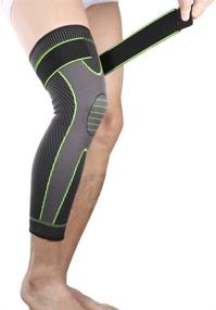 img 4 attached to 🏈 Bufccy Long Knee Braces: Ultimate Support for Running, Basketball, Football & Cycling – Large, 1-Pack