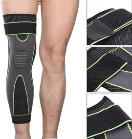 img 1 attached to 🏈 Bufccy Long Knee Braces: Ultimate Support for Running, Basketball, Football & Cycling – Large, 1-Pack