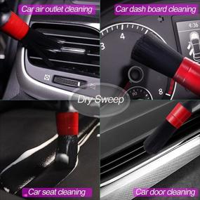 img 1 attached to 🚗 Ultimate 6PCs Car Detailing Brush Set: Soft Mini Duster, Automotive Detail Brushes for Interior, Wheels, Exterior, Leather