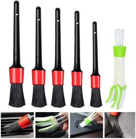 img 4 attached to 🚗 Ultimate 6PCs Car Detailing Brush Set: Soft Mini Duster, Automotive Detail Brushes for Interior, Wheels, Exterior, Leather