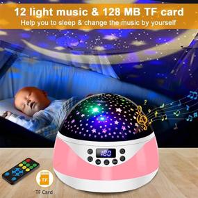 img 3 attached to 🌟 Kids Night Lights: Timer, Music, 8 Color Changing Star Projector, Remote Control