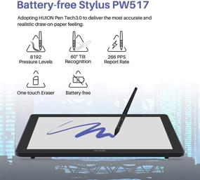 img 1 attached to 🖊️ 2020 HUION KAMVAS 22 Graphics Drawing Tablet Monitor | Android Support | Battery-Free Stylus | 8192 Pressure Sensitivity | Tilt | Touch Bar | Adjustable Stand - 21.5 Inch Pen Display