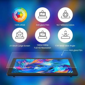 img 3 attached to 🖊️ 2020 HUION KAMVAS 22 Graphics Drawing Tablet Monitor | Android Support | Battery-Free Stylus | 8192 Pressure Sensitivity | Tilt | Touch Bar | Adjustable Stand - 21.5 Inch Pen Display