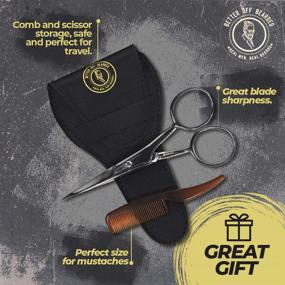 img 2 attached to 🧔 Optimal Mustache Grooming Kit - Precision Mustache Scissors for Men, Ideal for Facial Hair Trimming - Premium Mustache Combs for Men - Travel-Friendly Moustache Comb and Scissors for the Perfect Style