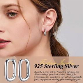 img 2 attached to 👂 S925 Sterling Silver Small Huggie Hoop Earrings for Women Girls, Hypoallergenic Lightweight Ear Cuff Earrings, Everyday Wear Jewelry - Bestyle