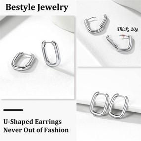 img 1 attached to 👂 S925 Sterling Silver Small Huggie Hoop Earrings for Women Girls, Hypoallergenic Lightweight Ear Cuff Earrings, Everyday Wear Jewelry - Bestyle