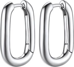 img 4 attached to 👂 S925 Sterling Silver Small Huggie Hoop Earrings for Women Girls, Hypoallergenic Lightweight Ear Cuff Earrings, Everyday Wear Jewelry - Bestyle