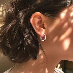 img 3 attached to 👂 S925 Sterling Silver Small Huggie Hoop Earrings for Women Girls, Hypoallergenic Lightweight Ear Cuff Earrings, Everyday Wear Jewelry - Bestyle