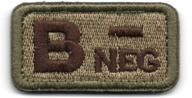 🩸 tactical blood type b- neg hook and loop patch: military-grade embroidered morale badge for outdoor enthusiasts (coyote brown b-) logo