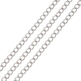 img 3 attached to 🔗 Pandahall 82ft/25M Soldered 304 Stainless Steel Curb Chains for Jewelry Making - Stainless Steel Color Plated, 4x3x0.6mm Dimension