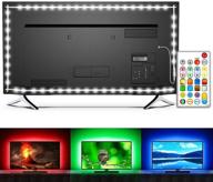 📺 bason tv lights behind with upgraded remote: 6.56ft ambient light for 32-58inch tv, usb tv strip lights for gaming room, hdtv, monitor - 3000k warm white, 6000k true white + rgb tv backlight логотип