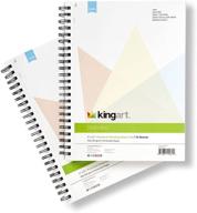 🎨 kingart studio drawing paper pad with paint brush set: superior quality, 9" x 12 logo