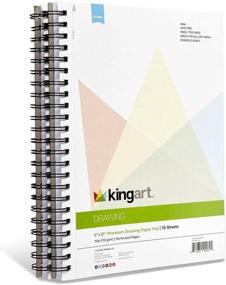 img 1 attached to 🎨 KingArt STUDIO Drawing Paper Pad with Paint Brush Set: Superior Quality, 9" x 12