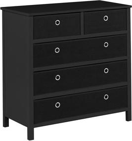 img 3 attached to 🏠 EZ Home Solutions Foldable Split Drawer Dresser, Black, 31" x 31" x 19