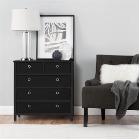 img 4 attached to 🏠 EZ Home Solutions Foldable Split Drawer Dresser, Black, 31" x 31" x 19