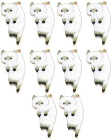 img 4 attached to 🐱 Acxico Set of 10 Cute Enamel Cat Alloy Charms Pendants - Necklace Accessories for DIY Earrings, Bracelets & Crafts