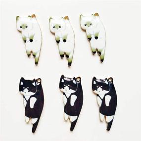 img 2 attached to 🐱 Acxico Set of 10 Cute Enamel Cat Alloy Charms Pendants - Necklace Accessories for DIY Earrings, Bracelets & Crafts