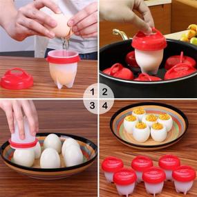 img 3 attached to Zidiao Egg Cooker - Hassle-free Hard Boiled Eggs without Shells, 6 Egg Cups, Non-Stick Silicone Boiled Steamer Eggies, BPA Free