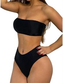 img 4 attached to Купальный купальник без бретелек ZAFUL Bandeau