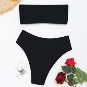 img 1 attached to Купальный купальник без бретелек ZAFUL Bandeau